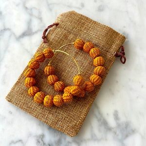 Beautiful Woven Beaded Hoop earrings NEW